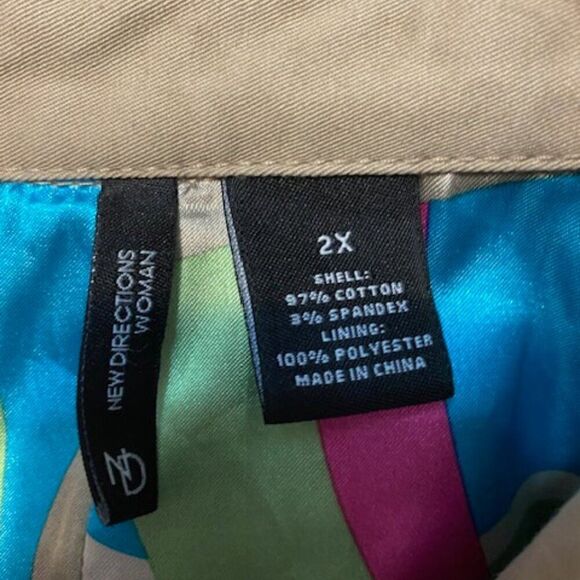 New Directions Khaki Trench coat, size 2X - Picture 4 of 4